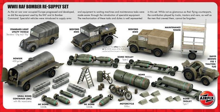 1/72 WWII RAF Bomber Re-supply Set. New Tool (Airfix 05330) сборные модели + аксессуары