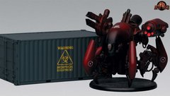 Wraith Golgoth (Red) с контейнером, миниатюра AT-43 Therians (Rackham THC203), собранная пластиковая окрашенная
