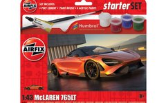 1/43 Автомобиль McLaren 765LT серия Starter Set с красками и клеем (Airfix A55006), сборная модель