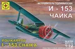 1/72 Поликарпов И-153 Чайка советский истребитель (Моделист 207226) сборная модель