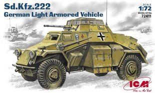 1/72 Sd.Kfz.222 німецький легкий бронеавтомобіль (ICM 72411), збірна модель