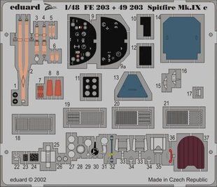 1/48 Фототравление для Supermarine Spitfire Mk.IX (для Hasegawa) Eduard FE203