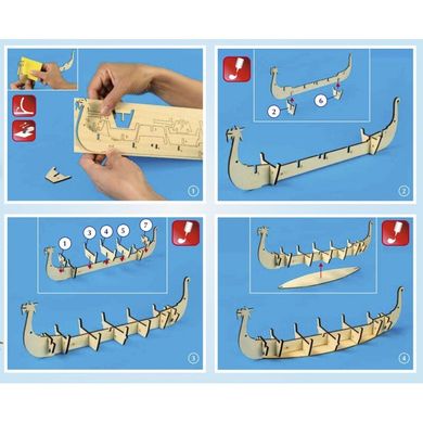 Drakkar (Viking Boat) Сборная деревянная модель для детей 6+ (Artesania Latina 30506 Junior Collection Wooden Kit)