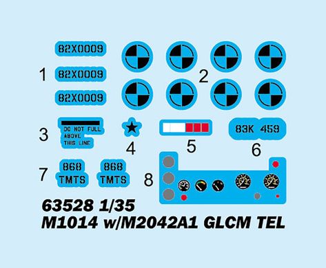 1/35 Тягач MAN KAT1 M1014 з пусковою установкою M2042A1 GLCM TEL для крилатих ракет BGM-109G (I Love Kit 63528), збірна модель