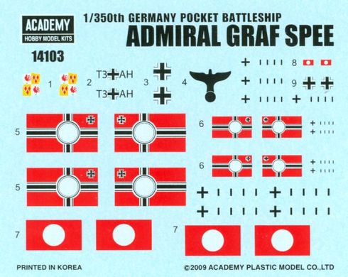 1/350 Admiral Graf Spee германский линкор (Academy 14103) сборная модель