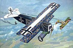 1/48 Fokker D.VII (OAW) германский истребитель Первой мировой (Roden 418) сборная модель