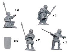Средневековье (Medieval World) - Spearmen with Pavisse (8) - Crusader Miniatures NS-CM-MEH007