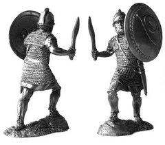 54 мм Тяжеловооруженный пехотинец священного отряда Карфагена, 3-2 века до н. э., оловянная миниатюра (Солдатики Публия PTS-5209)