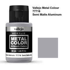 Полуматовий Алюміній, супер металік акриловий, 32 мл (Vallejo 77716 Metal Color Semi Matte Aluminium)