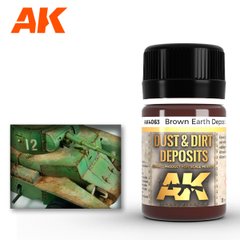Скупчення коричневого грунту, засіб для імітації забруднення, 35 мл, емаль (AK Interactive AK4063 Brown Earth Deposit)