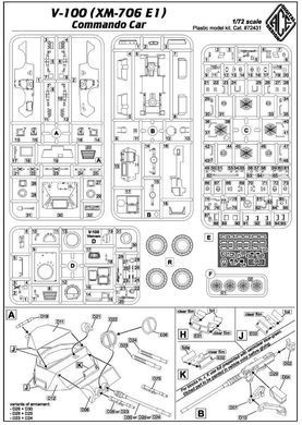 1/72 V-100 (XM-706 E1) разведывательно-дозорная патрульная машина (ACE 72431), сборная модель