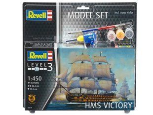 1/450 Линкор HMS Victory, серия Model Set с красками, клеем и кистями (Revell 65819), сборная модель