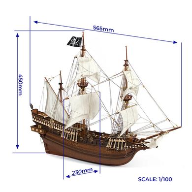 1/100 Піратський корабель Buccaneer (OcCre 12002), збірна дерев'яна модель