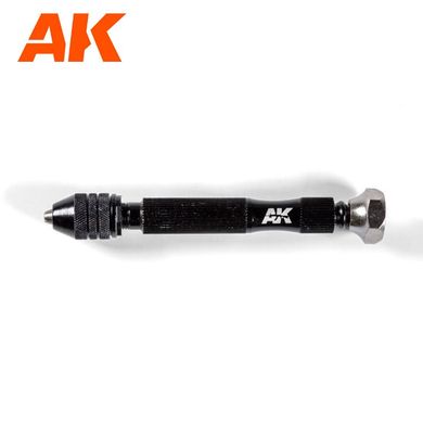 Ручна мінідрель з цанговим патроном, зажимає від 0.2 до 3.4 мм (AK Interactive AK9006 Hand Drill Precision Pin Vise)