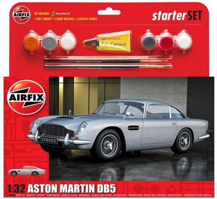 1/32 Автомобиль Aston Martin DB5 + клей + краска + кисточка (Airfix 50089A) сборная масштабная модель