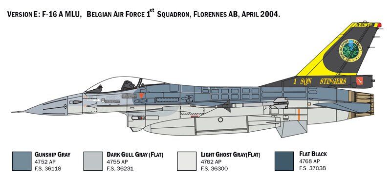 1/48 F-16A Fighting Falcon американський винищувач (Italeri 2786), збірна модель