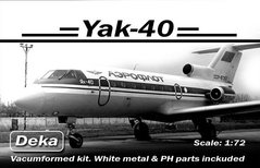 1/72 Яковлев Як-40 пассажирский самолет (Deka), вакушная модель + металл + фототравление
