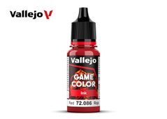 Червоний інк, 18 мл (Vallejo Game Color 72086 Red Ink) акрилова фарба-проливка