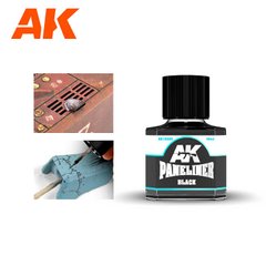 Проливка черная для виделения панелей и деталей, 40 мл (AK Interactive AK12020 Black Paneliner)