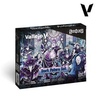 Набір фарб + мініатюра "Dark Future Set", 12 фарб по 18 мл + фігурка, акрилові (Vallejo 72202 Paint Set)