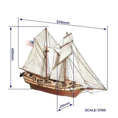 1/100 Шхуна Albatros 1840 (OcCre 12500) сборная деревянная модель