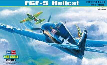 1/48 Grumman F6F-5 Hellcat американский палубный самолет (HobbyBoss 80339) сборная модель