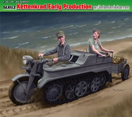 1/35 Sd.Kfz.2 Kettenkrad Early Production w/Infanteriekarren (Dragon 6341) сборная модель