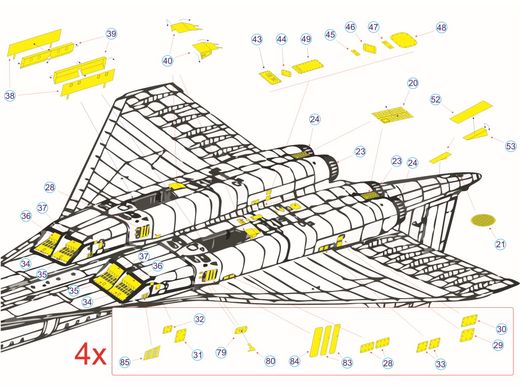 1/144 Фототравління для Ту-144, екстер'єр, для моделей ICM (Мікродизайн МД-144229)