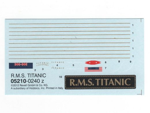 1/700 RMS Titanic океанський лайнер (Revell 05210), збірна модель