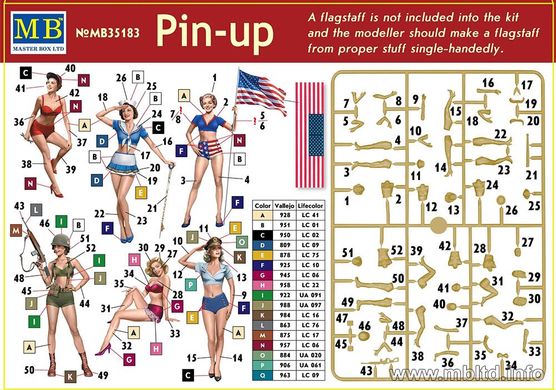 1/35 Pin-up дівчата, США Друга світова, 6 фігур (Master Box 35183), збірні пластикові