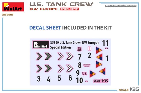 1/35 Американские танкисты Второй мировой, Северо-Западная Европа, серия Special Edition, 5 фигур (Miniart 35399), сборные пластиковые