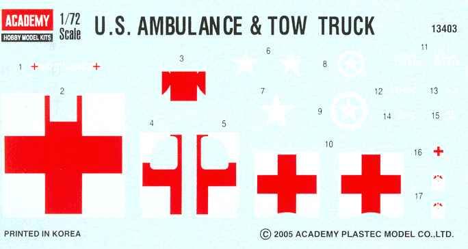 1/72 Санітарний автомобіль Dodge WC-54 Ambulance та аеродромний тягач Tow Tractor (Academy 13403), збірні моделі